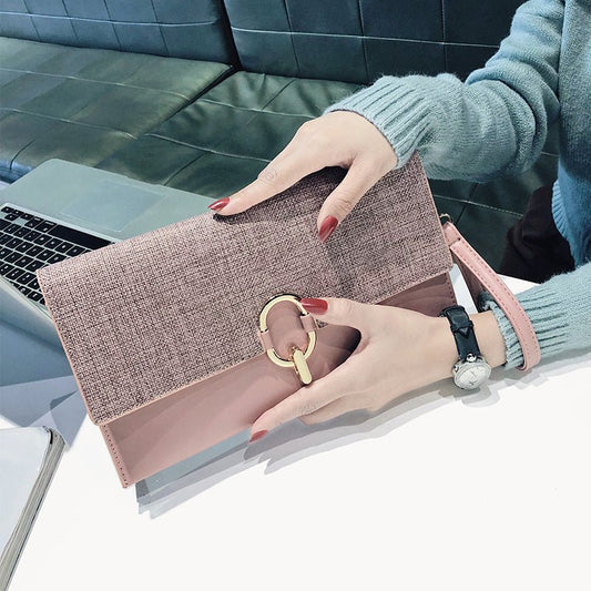 Fashion all - match temperament clutch Pink