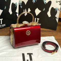 Fashion All - match Texture Middle - aged Ladies Leather Handbags Single Shoulder Bag Red