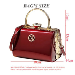 Fashion All - match Texture Middle - aged Ladies Leather Handbags Single Shoulder Bag Wine Red