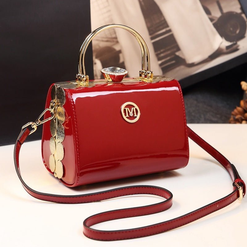 Fashion All - match Texture Middle - aged Ladies Leather Handbags Single Shoulder Bag Red