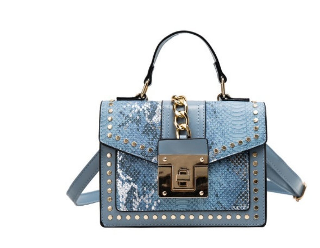Fashion Alligator Clutch - Stylish Shoulder Bag for Women Blue