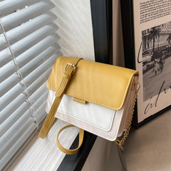 Fashion Broadband Chain Messenger Small Square Shoulder Bag Yellow
