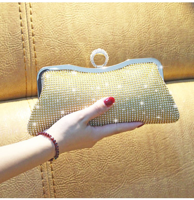 Fashion Clutch With Ring Dinner Bag Gold