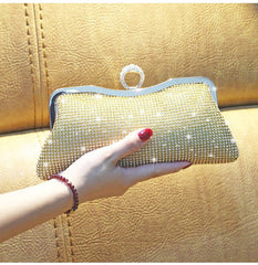 Fashion Clutch With Ring Dinner Bag Gold