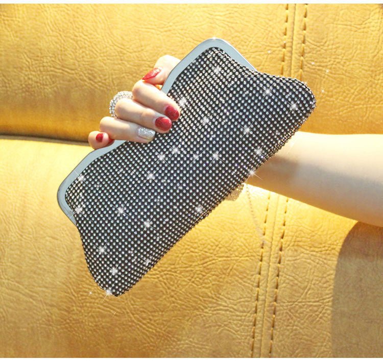 Fashion Clutch With Ring Dinner Bag Black