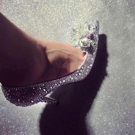 Fashion High Heels Crystal Slippers 5