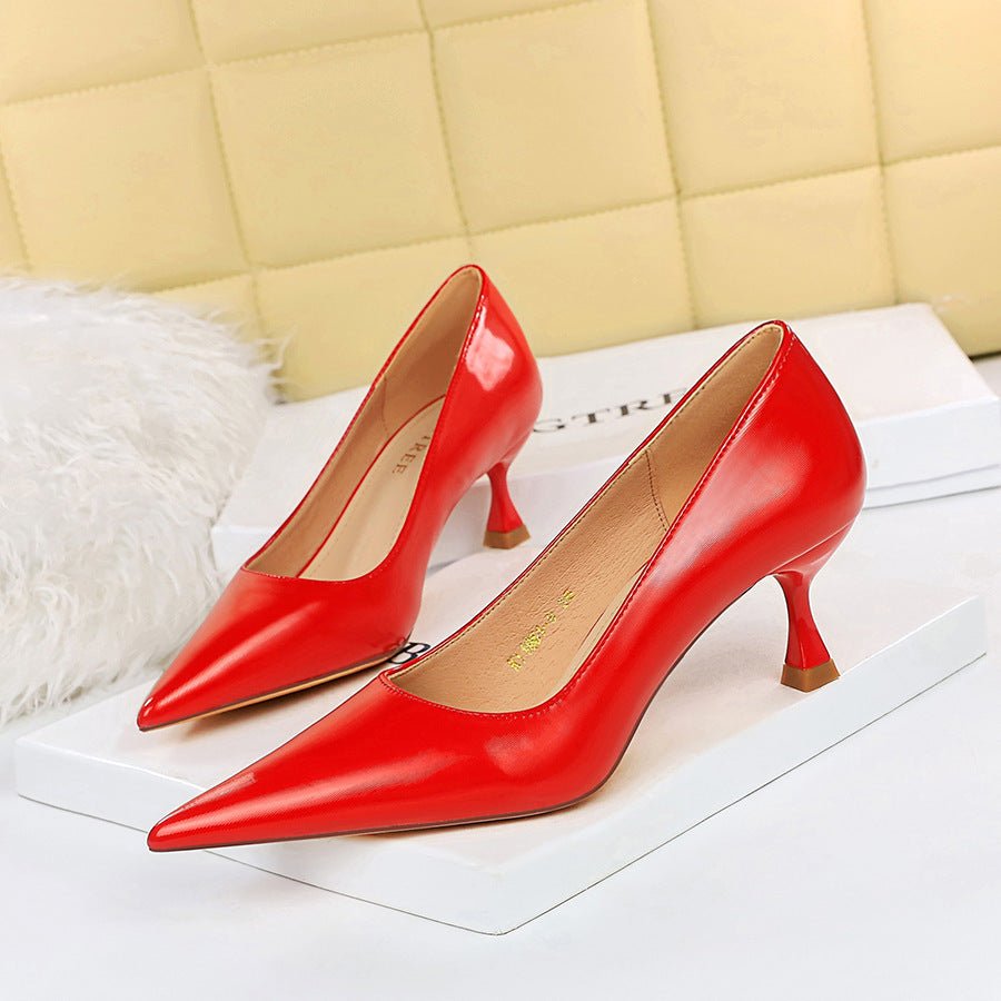Fashion Pedicure Versatile High Heeled Shoes Red