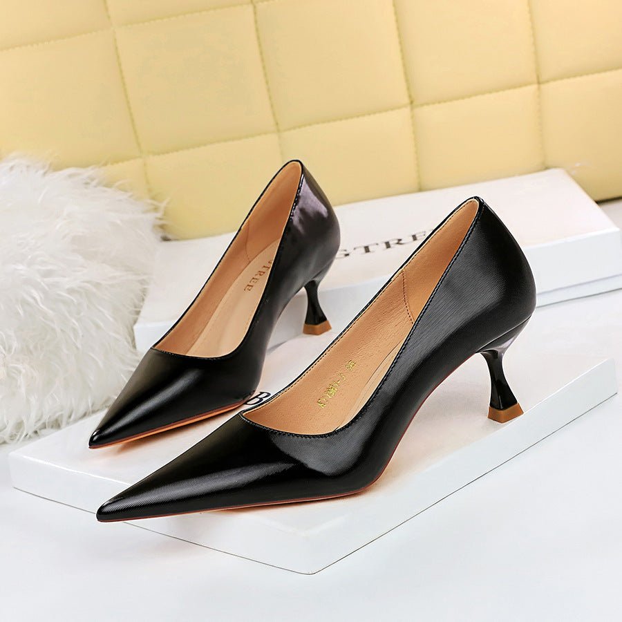 Fashion Pedicure Versatile High Heeled Shoes Black