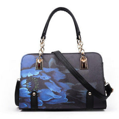 Fashion Printed Clutch Shoulder Bag for Women black