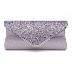 Fashion PU Sequined Clutch Stylish Women's Bag Light Grey
