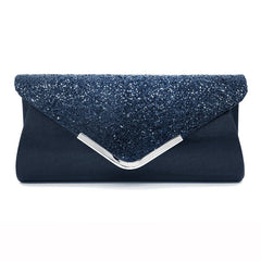 Fashion PU Sequined Clutch Stylish Women's Bag Dark Blue