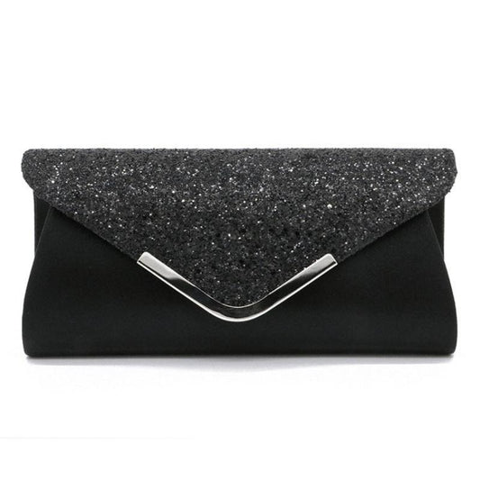 Fashion PU Sequined Clutch Stylish Women's Bag Black