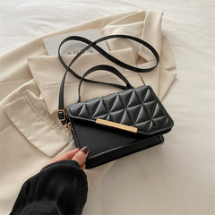 Fashion Rhombus Portable Crossbody Small Square Bag with Clutch Black