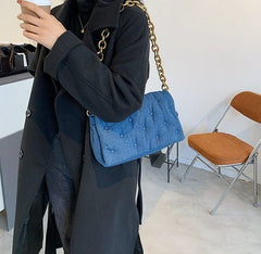 Fashion Simple Single Shoulder Chain Small Square Bag Black