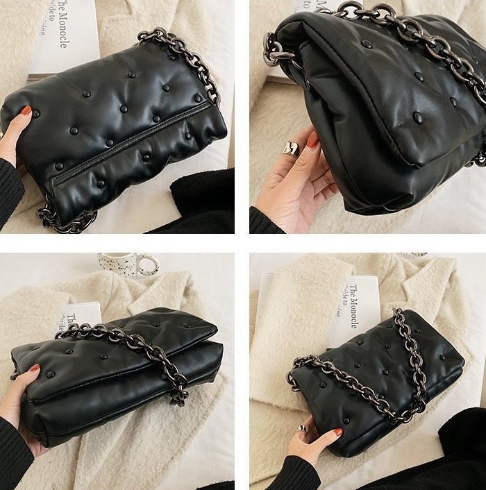 Fashion Simple Single Shoulder Chain Small Square Bag Black