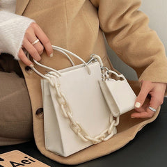 Fashion Single Shoulder Cross - body Acrylic Chain Underarm Bag Female Red