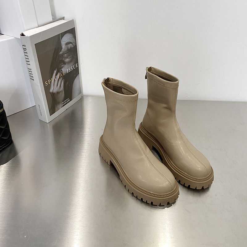 Fashion Warm Thick Soled Martin Boots Women Khaki