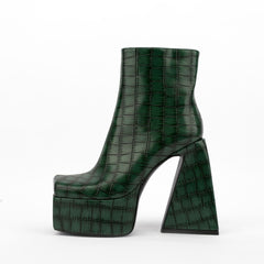 Fashionable All - match Women's Ankle Boots Green