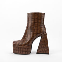 Fashionable All - match Women's Ankle Boots Brown