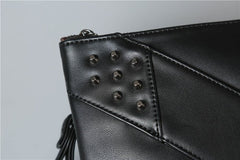 Fashionable rivet clutch Bag Black