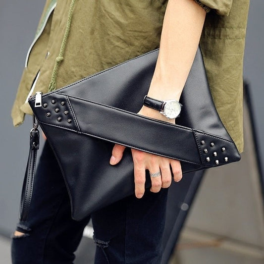 Fashionable rivet clutch Bag Black