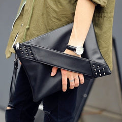 Fashionable rivet clutch Bag Black