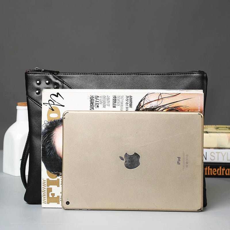 Fashionable rivet clutch Bag Black