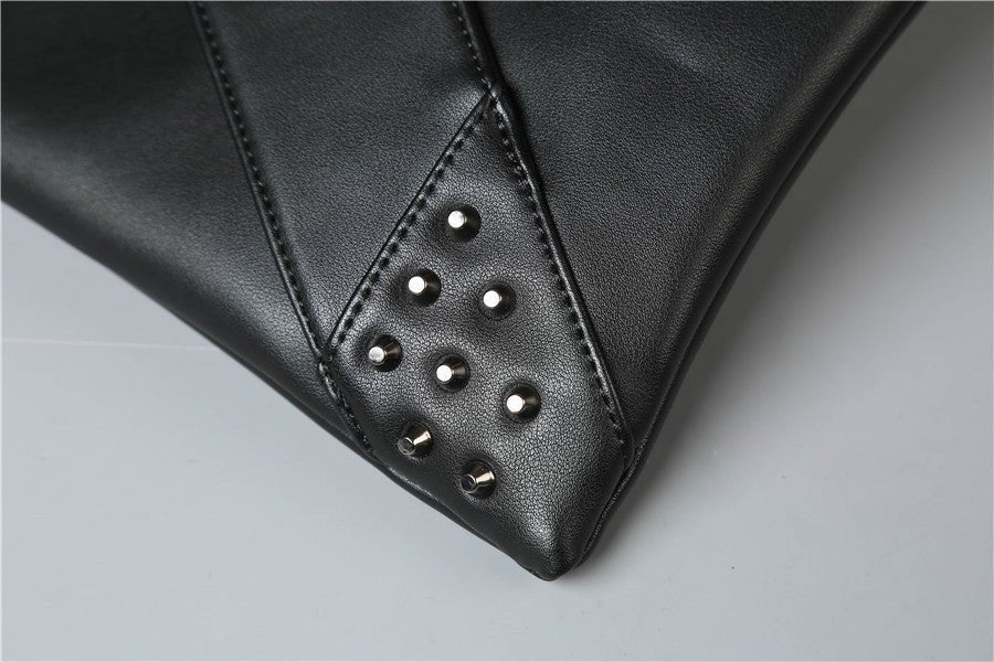Fashionable rivet clutch Bag Black