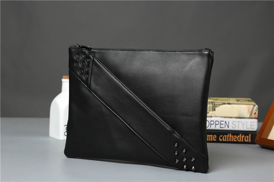 Fashionable rivet clutch Bag Black