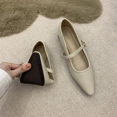 Flat Pointed Toe Every Night Mary Jane Shoes Women 1364 2 Black