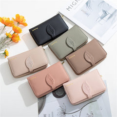 Folding Clutch Bag Large Capacity Purse Apricot