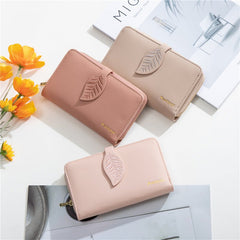 Folding Clutch Bag Large Capacity Purse Coffee