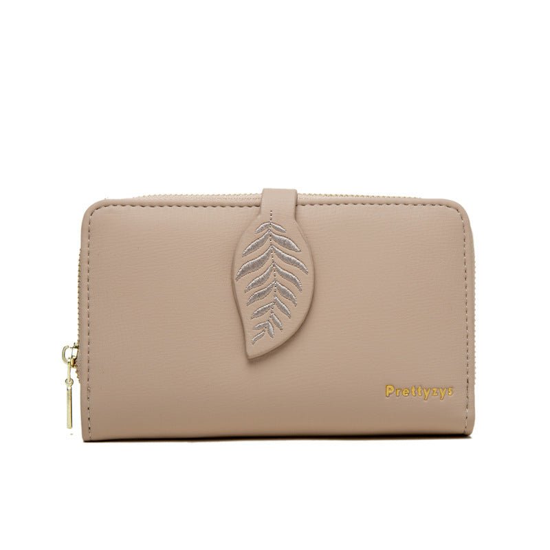 Folding Clutch Bag Large Capacity Purse Apricot