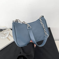 French Style Clutch with High - Sense Armpit Design for Women Blue