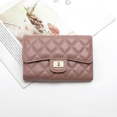 Full Sheepskin Women's Wallet Fashion Pink Color