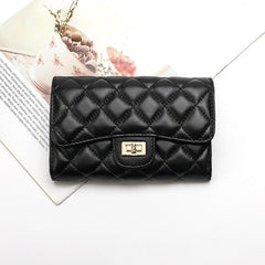 Full Sheepskin Women's Wallet Fashion Black