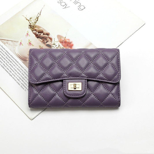 Full Sheepskin Women's Wallet Fashion Purple