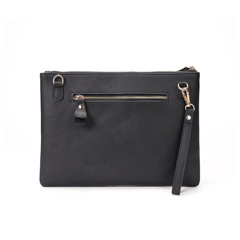 Ghost Head Clutch Men's Fashion Leather Clutch Bag black