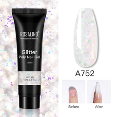Glitter Poly Nail Gel - 15ml Extension Gel Polish for Manicure B