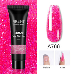 Glitter Poly Nail Gel - 15ml Extension Gel Polish for Manicure P
