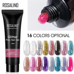 Glitter Poly Nail Gel - 15ml Extension Gel Polish for Manicure A