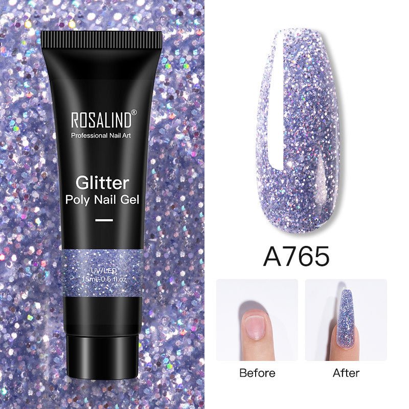 Glitter Poly Nail Gel - 15ml Extension Gel Polish for Manicure O