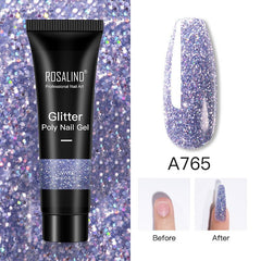 Glitter Poly Nail Gel - 15ml Extension Gel Polish for Manicure O