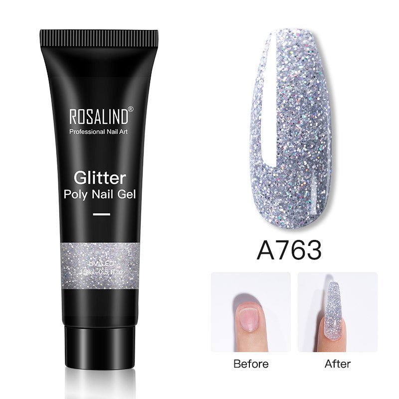 Glitter Poly Nail Gel - 15ml Extension Gel Polish for Manicure R