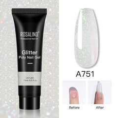 Glitter Poly Nail Gel - 15ml Extension Gel Polish for Manicure A