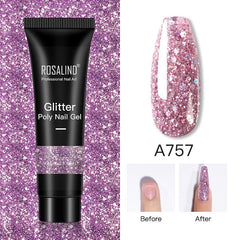 Glitter Poly Nail Gel - 15ml Extension Gel Polish for Manicure G