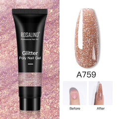 Glitter Poly Nail Gel - 15ml Extension Gel Polish for Manicure I