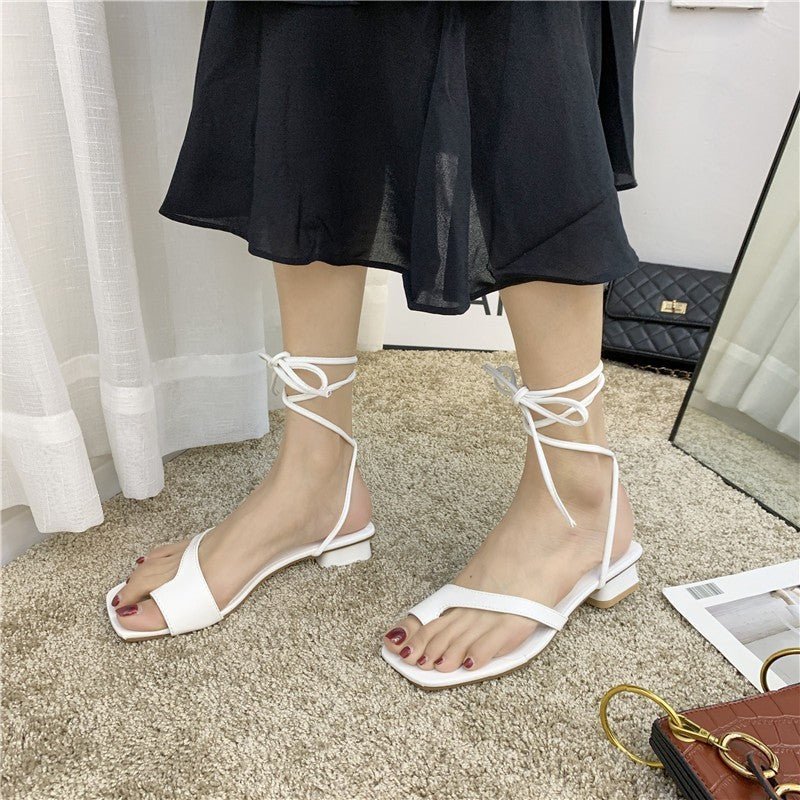 High heel strappy sandals White