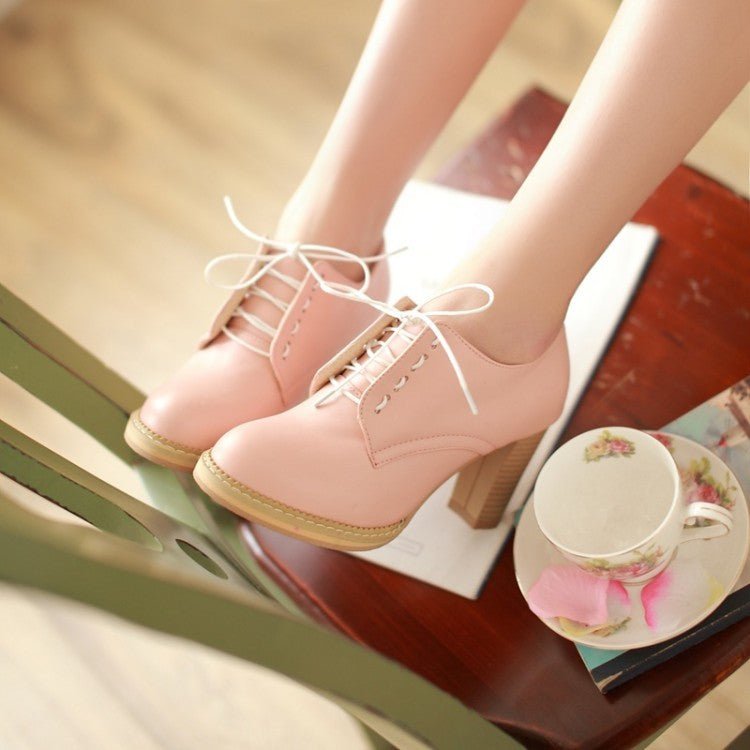 High heels with thick platforms Pink