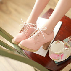 High heels with thick platforms Pink